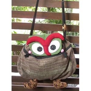 Thai Handmade Owl Sling Bags Large Shoulder Bag Pt2