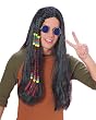 Long Black Hippie Wig - Adult Std.
