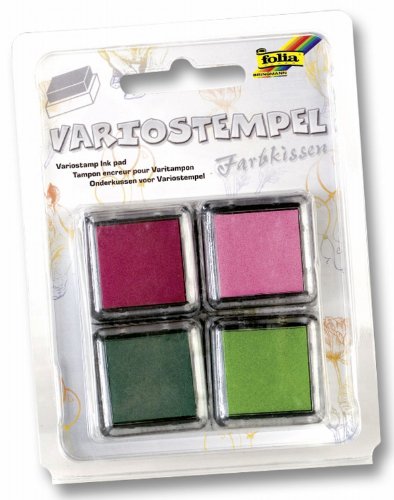 Imagen principal de Folia 30171 - Set de 4 tampones de colores para sellos, 34 x 34 mm [Importado de Alemania]