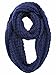 Navy Blue Mohair Winter Knit Infinity Scarf
