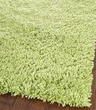 Safavieh SG240B Shag Collection Classic Handmade Lime Green Shag Area Rug, 4-Feet by 6-Feet