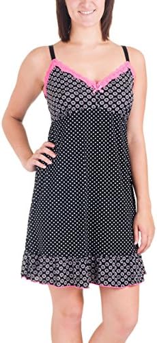 Delta Burke Slim Fit Plus Size Chemise in a Variety of Colors and Prints (2X, Daisy Dot)