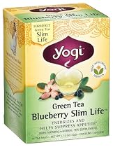 Yogi Tea, Green Tea Blueberry Slim Life&trade;, Tea Bags, 16-Count Boxes (Pack of 6)
