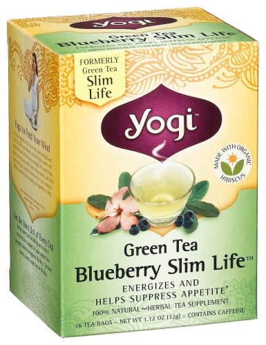 Yogi Green Tea Blueberry Slim Life, Herbal Tea Supplement