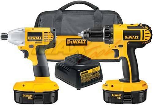 DeWalt DC720IA 18-Volt Cordless 1/2-Inch Compact Drill and 1/4-Inch Impact Driver Kit