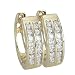14K Yellow Gold 1/2 ct. Two Row Channel Set Diamond Huggie Earrings