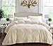 1800 Series Egyptian Collection 3 Line Microfiber 4 Piece Bed Sheet Set (Queen, Cream)
