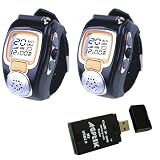 (2-pack) State-of-the-art Fashionable Wristwatch Walkie Talkie Auto Channel Scan Spy Wrist Watch with LCD display and Auto Squelch Plus AGPtek USB2.0 ALL in one card reader