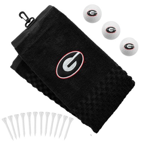 Georgia Bulldogs Embroidered Golf Towel, Golf Balls Tees Gift Set
