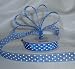Organza Polka Dot Ribbon -5/8"- Royal Blue/White Dots - 25 Yards (75 Ft)