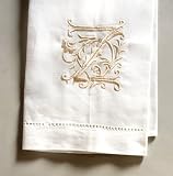 Set of 6 Monogram Embroidered Guest Towel - Z