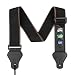 BestSounds Guitar Strap with 3 Pick Holders 100% Soft Cotton Strap For Bass Electric & Acoustic Guitars (Black)
