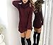 Jusfitsu Women's Turtleneck Long Sleeve Slim Fit Knit Pullover Sweater Dress