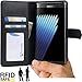 Abacus24-7 Note 7 Case, Wallet with RFID Blocking Flip Cover, Black