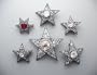 Group of 6 Diamond and Spinel Star Brooches, Circa 1890