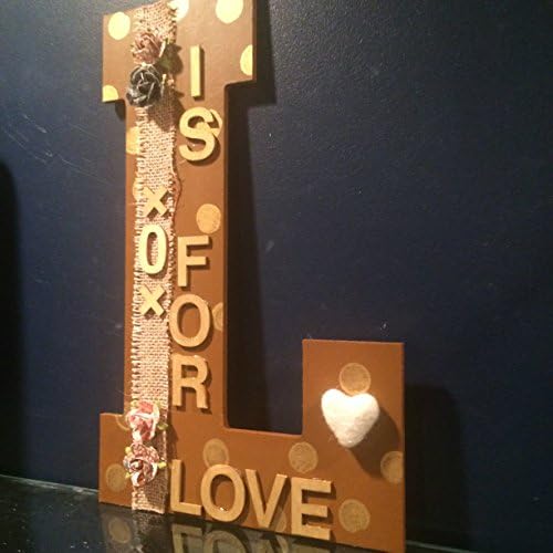 L is for Love rustic handmade sign. Gift for her. Valentine's Day gift