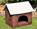 Katzenhöhle / Hundehöhle - exklusives Wohlfühlparadies in Wildlederoptik braun/grau - Grösse XL 60x56 cm - 30222