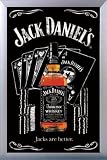 Poster framed: Jack Daniels - Poker (36 x 24 inches)