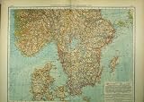 GERMAN MAP 1910 SWEDEN NORWAY NETHERLANDS OLD PRINT