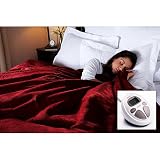 Sunbeam Full Luxury Microplush Heated Blanket - Garnet / Full size