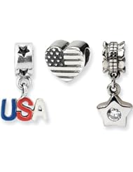 Reflection Beads Silver American Pride Boxed Bead Set