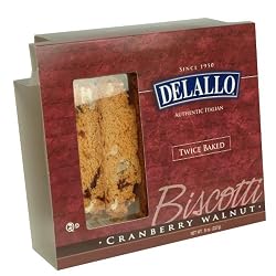 DeLallo Cranberry Walnut Biscotti, 8-Ounce Boxes (Pack of 6)