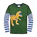 Coralup Little Boys Applique Dinosaur T-shirt(Green,18M-6T)