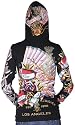 CHRISITIAN AUDIGIER Ed Hardy Womens Tattoo Platinum Hoodie Hooded Sweatshirt Jacket Shirt Top black