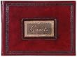 Genuine Italian Leather Guest Book / Journal, Embossed Designs, Gift Boxed, Bordeaux