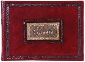 Genuine Italian Leather Guest Book / Journal, Embossed Designs, Gift Boxed, Bordeaux