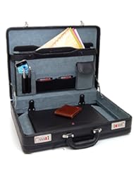 Apparel: Alpine Swiss Expandable Leather Attache Briefcase Dual Combination Locks 1 Year Warranty - alpine swiss