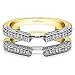 Silver Cathedral Style Ring Guard with Millgrained Edges and Filigree Design with CZ (0.29 ct. twt.)