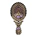 MOIOM Vintage Foldable Peacock Spread Tail Pattern Makeup Hand/Table Mirror,Decorative Mirror (Bronze)