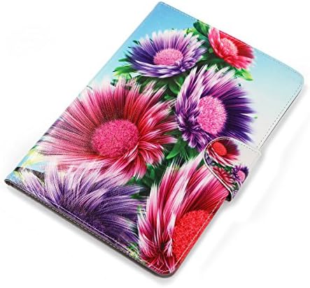 Megafeis M700 M706 7 Inch (7fl) Pu Leather Folding Folio Case Cover (Sunflowers Flowers Purple Pink Blue)