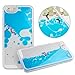 iPhone 6 Case, SwiftBox Floating Liquid Swimming Dolphins Hard Transparent Case for iPhone 6 4.7 inch + Free Screen Protector + Owl Phone Strap (Blue)
