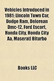 Vehicles Introduced in 1981: Lincoln Town Car, Dodge RAM, Delorean DMC-12, Ford Escort, Honda City, Honda City AA, Maserati Biturbo-