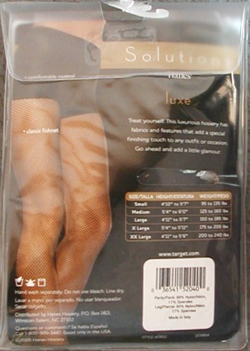 Hanes Black Fishnet Hose - Size 95 to 135 lbs