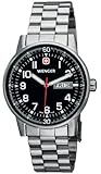 Wenger Men's 70163 Commando Day Date XL Black Dial Steel Bracelet Watch