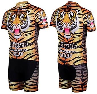 qinxi 100% Polyester and Quick Dry Mens Cycling Short Suits (Tiger Stripes)