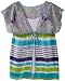 Amy Byer Girls 7-16 Print Chiffon Kimono Sleeve Twofer Blouse