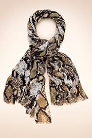 Monochrome Snakeskin Print Scarf