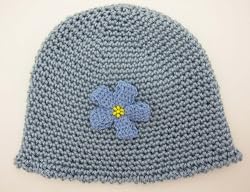 Handmade Lightweight Soothing Blue Acrylic Hat - Big Girls/teens/women (Crocheted By Hand)