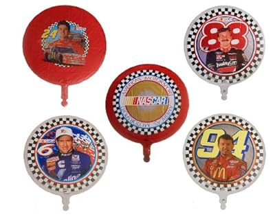 5 Nascar 18" Mylar Party Balloon Bundle - Jeff Jordan, Dale Jarrett, Bill Elliot & Mark Martin