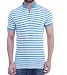 9Zeus blue and white Color Slim Fit Round Neck Stripes Half Sleeves T-Shirt for Men RS.348.00