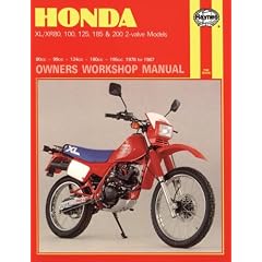 Honda XL/XR80, 100, 125, 185 and 200 2 Valve Models, 1978-87 Owner's Workshop Manual (Motorcycle Manuals)
