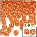 The Crafts Outlet 200pc Faceted Plastic Transparent Beads Round 8mm Orange Beads