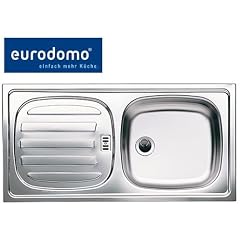 Eurodomo Edelstahl Sp�le LUX-EA glatt incl. Ventil