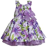 Girls  Glittering  Halter Sleeveless Elasticized   Waistline Floral Print Knee Length Cotton/Organza/Polyester/Tulle  Dress With a Bow(s) and Ruffles