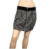 Plus Size Abstract Print Mini Skirt Black - 2X