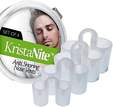 KristaNiteTM Anti-Snoring Nose Vents - Natural and Instant Snore Relief - Pack of 4 / Stop Snoring Solution - Natural, Fast and Simple [UPGRADED VERSION]